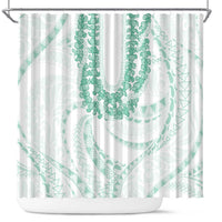 Aloha Lei Onaona Shower Curtain Sage Green Hawaiian Tribal Pattern