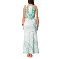 Aloha Lei Onaona Tank Maxi Dress Sage Green Hawaiian Tribal Pattern