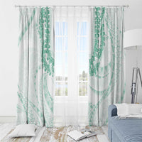 Aloha Lei Onaona Window Curtain Sage Green Hawaiian Tribal Pattern