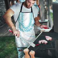 Aloha Lei Onaona Apron Teal Hawaiian Tribal Pattern - Polynesian Pride