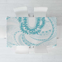 Aloha Lei Onaona Tablecloth Teal Hawaiian Tribal Pattern