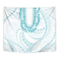 Aloha Lei Onaona Tapestry Teal Hawaiian Tribal Pattern