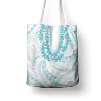 Aloha Lei Onaona Tote Bag Teal Hawaiian Tribal Pattern - Polynesian Pride
