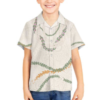 Aloha Lei Mikioi Family Matching Off Shoulder Maxi Dress and Hawaiian Shirt Beige Polynesian Tribal Tatau Pattern