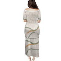 Aloha Lei Mikioi Family Matching Puletasi and Hawaiian Shirt Beige Polynesian Tribal Tatau Pattern