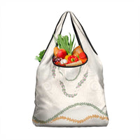 Aloha Lei Mikioi Grocery Bag Beige Polynesian Tribal Tatau Pattern