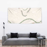 Aloha Lei Mikioi Tapestry Beige Polynesian Tribal Tatau Pattern