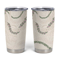 Aloha Lei Mikioi Tumbler Cup Beige Polynesian Tribal Tatau Pattern