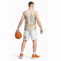 Aloha Lei Mikioi Basketball Jersey Gold Polynesian Tribal Tatau Pattern - Polynesian Pride