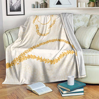 Aloha Lei Mikioi Blanket Gold Polynesian Tribal Tatau Pattern
