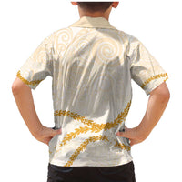 Aloha Lei Mikioi Family Matching Mermaid Dress and Hawaiian Shirt Gold Polynesian Tribal Tatau Pattern