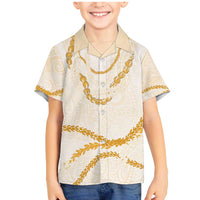 Aloha Lei Mikioi Family Matching Mermaid Dress and Hawaiian Shirt Gold Polynesian Tribal Tatau Pattern