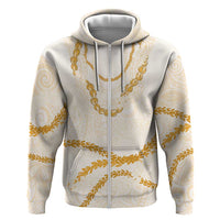 Aloha Lei Mikioi Hoodie Gold Polynesian Tribal Tatau Pattern