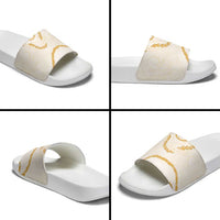 Aloha Lei Mikioi Slide Sandals Gold Polynesian Tribal Tatau Pattern - Polynesian Pride