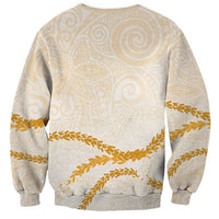 Aloha Lei Mikioi Sweatshirt Gold Polynesian Tribal Tatau Pattern