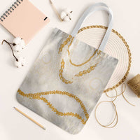 Aloha Lei Mikioi Tote Bag Gold Polynesian Tribal Tatau Pattern - Polynesian Pride