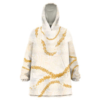 Aloha Lei Mikioi Wearable Blanket Hoodie Gold Polynesian Tribal Tatau Pattern