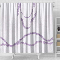 Aloha Lei Mikioi Shower Curtain Purple Polynesian Tribal Tatau Pattern