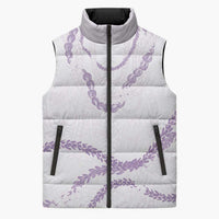 Aloha Lei Mikioi Sleeveless Puffer Jacket Purple Polynesian Tribal Tatau Pattern - Polynesian Pride