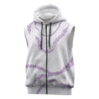 Aloha Lei Mikioi Sleeveless Zip Hoodie Purple Polynesian Tribal Tatau Pattern LT9