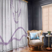 Aloha Lei Mikioi Window Curtain Purple Polynesian Tribal Tatau Pattern