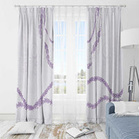 Aloha Lei Mikioi Window Curtain Purple Polynesian Tribal Tatau Pattern