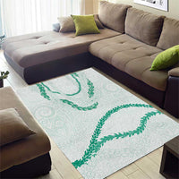 Aloha Lei Mikioi Area Rug Sage Green Polynesian Tribal Tatau Pattern