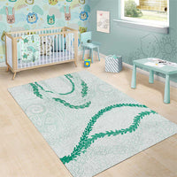 Aloha Lei Mikioi Area Rug Sage Green Polynesian Tribal Tatau Pattern