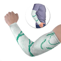 Aloha Lei Mikioi Arm Sleeves Sage Green Polynesian Tribal Tatau Pattern - Polynesian Pride