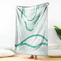 Aloha Lei Mikioi Blanket Sage Green Polynesian Tribal Tatau Pattern