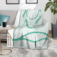 Aloha Lei Mikioi Blanket Sage Green Polynesian Tribal Tatau Pattern