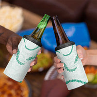 Aloha Lei Mikioi 4 in 1 Can Cooler Tumbler Sage Green Polynesian Tribal Tatau Pattern