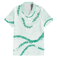 Aloha Lei Mikioi Family Matching Mermaid Dress and Hawaiian Shirt Sage Green Polynesian Tribal Tatau Pattern