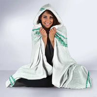 Aloha Lei Mikioi Hooded Blanket Sage Green Polynesian Tribal Tatau Pattern