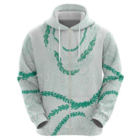 Aloha Lei Mikioi Hoodie Sage Green Polynesian Tribal Tatau Pattern