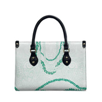 Aloha Lei Mikioi Leather Bag Sage Green Polynesian Tribal Tatau Pattern - Polynesian Pride