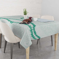 Aloha Lei Mikioi Tablecloth Sage Green Polynesian Tribal Tatau Pattern