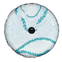 Aloha Lei Mikioi Spare Tire Cover Teal Polynesian Tribal Tatau Pattern