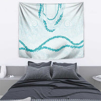 Aloha Lei Mikioi Tapestry Teal Polynesian Tribal Tatau Pattern
