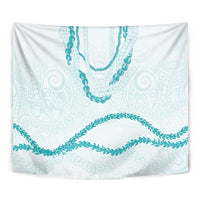 Aloha Lei Mikioi Tapestry Teal Polynesian Tribal Tatau Pattern