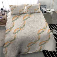 Aloha Pakalana and Puakenikeni Lei Bedding Set Beige Hawaiian Pattern