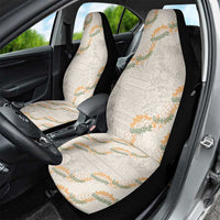 Aloha Pakalana and Puakenikeni Lei Car Seat Cover Beige Hawaiian Pattern
