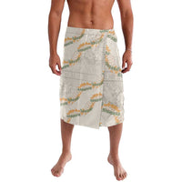 Aloha Pakalana and Puakenikeni Lei Lavalava Beige Hawaiian Pattern