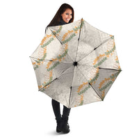 Aloha Pakalana and Puakenikeni Lei Umbrella Beige Hawaiian Pattern - Polynesian Pride