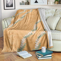 Aloha Pakalana and Puakenikeni Lei Blanket Gold Hawaiian Pattern