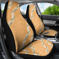 Aloha Pakalana and Puakenikeni Lei Car Seat Cover Gold Hawaiian Pattern
