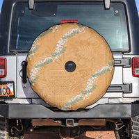 Aloha Pakalana and Puakenikeni Lei Spare Tire Cover Gold Hawaiian Pattern