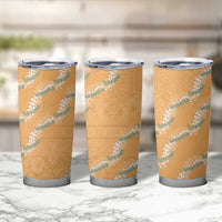 Aloha Pakalana and Puakenikeni Lei Tumbler Cup Gold Hawaiian Pattern