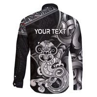 Personalised New Zealand Potae Pango Cricket Family Matching Long Sleeve Bodycon Dress and Hawaiian Shirt Special Maori Hei Tiki Tribal Tattoo LT9 - Polynesian Pride