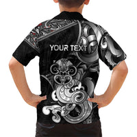 Personalised New Zealand Potae Pango Cricket Family Matching Short Sleeve Bodycon Dress and Hawaiian Shirt Special Maori Hei Tiki Tribal Tattoo LT9 - Polynesian Pride